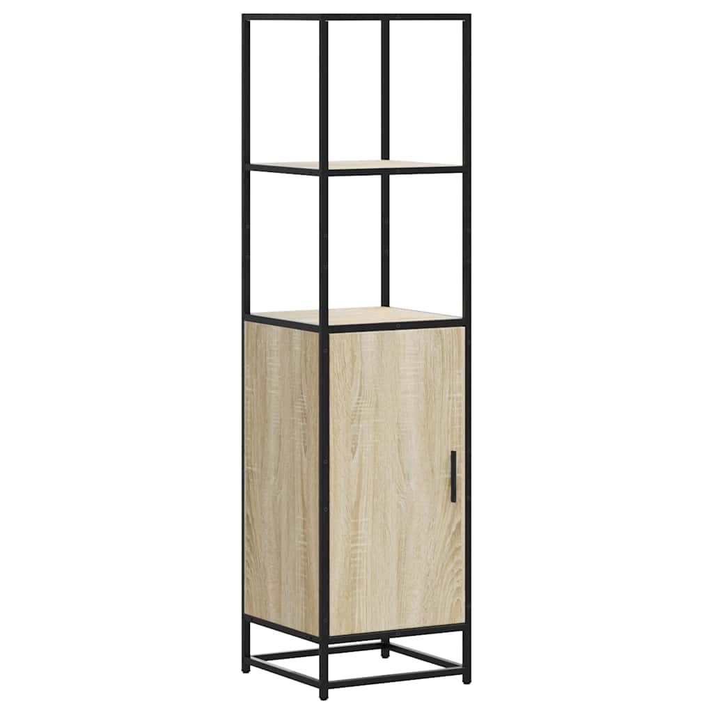 skab sonoma-eg 35,5x35x139 cm konstrueret træ og metal
