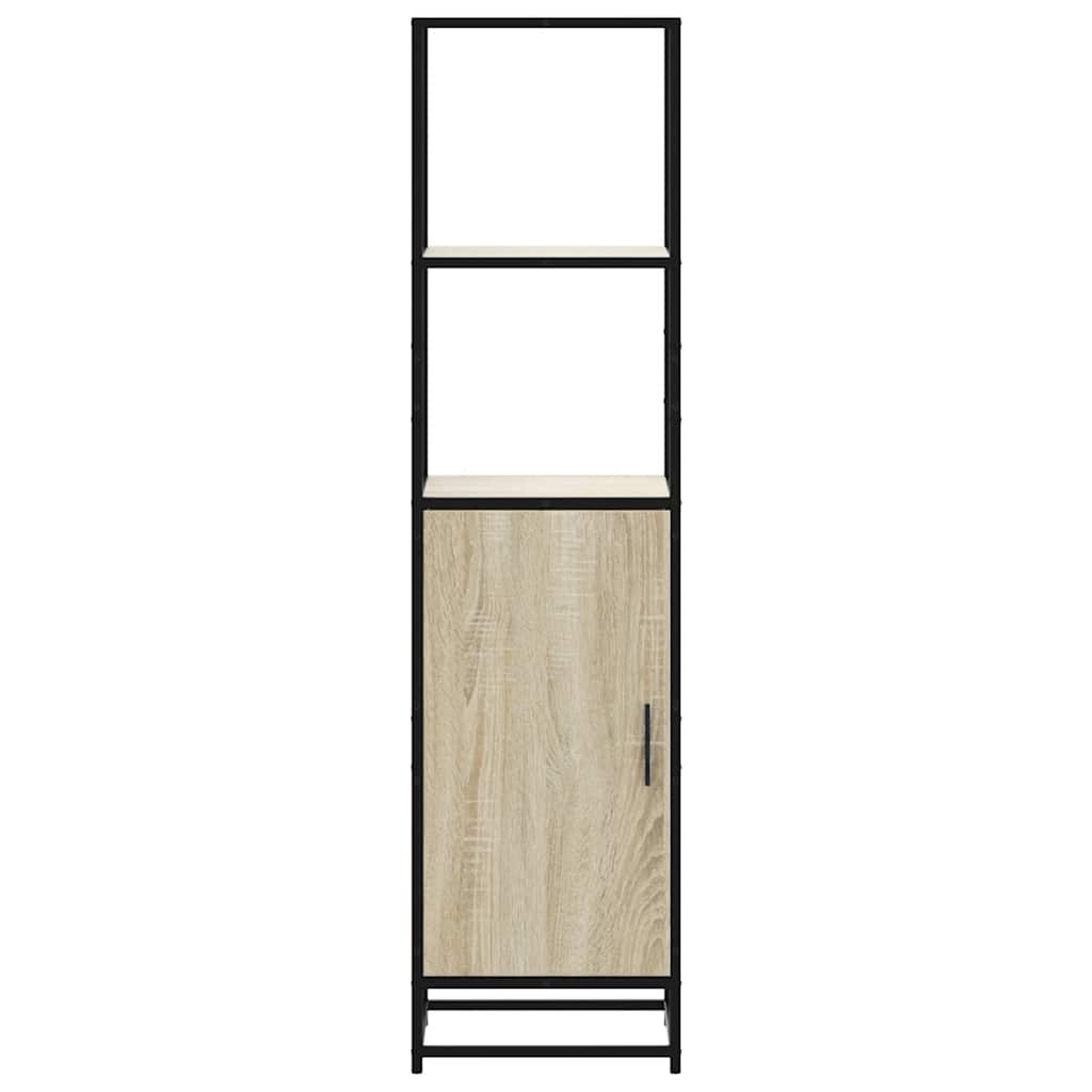 skab sonoma-eg 35,5x35x139 cm konstrueret træ og metal