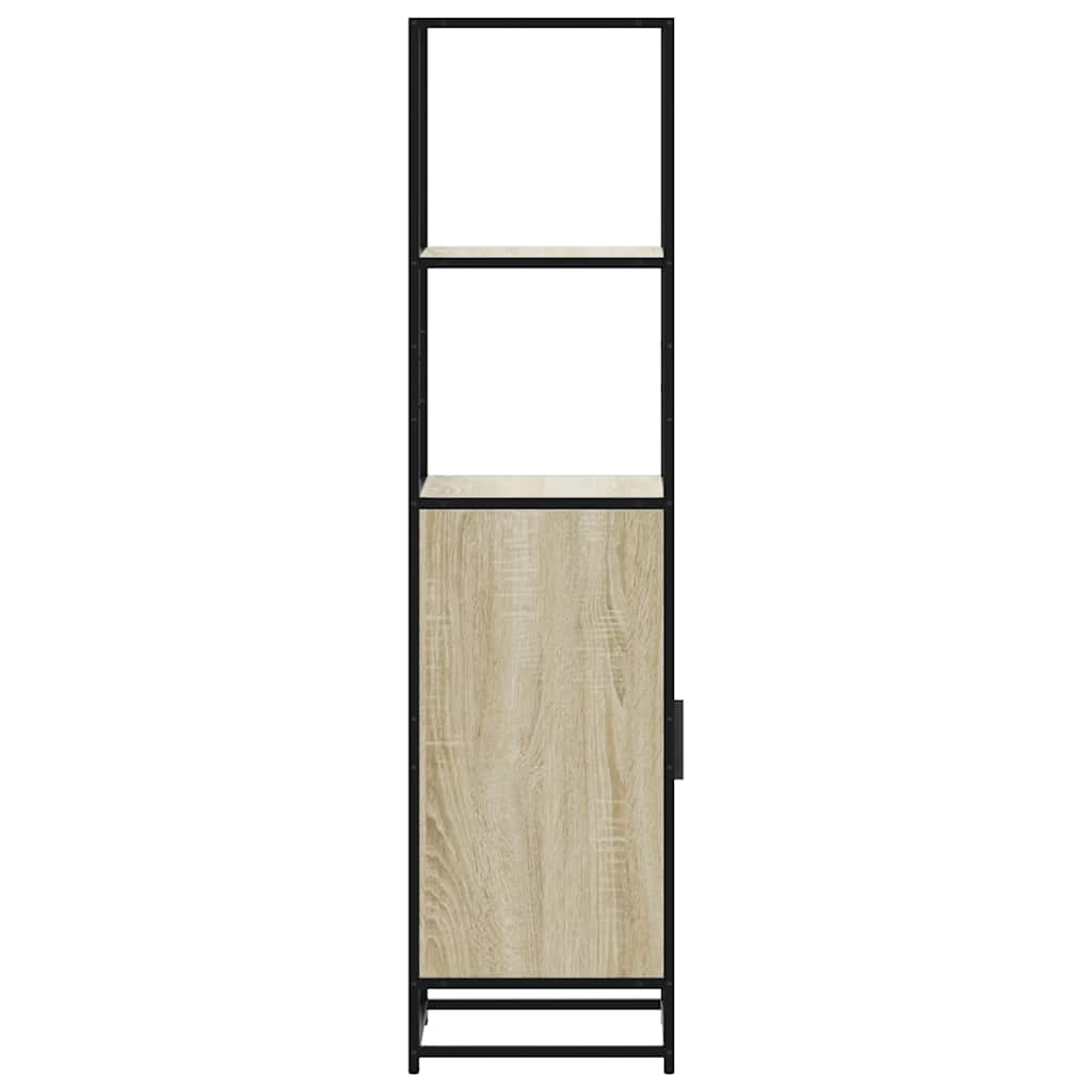 skab sonoma-eg 35,5x35x139 cm konstrueret træ og metal