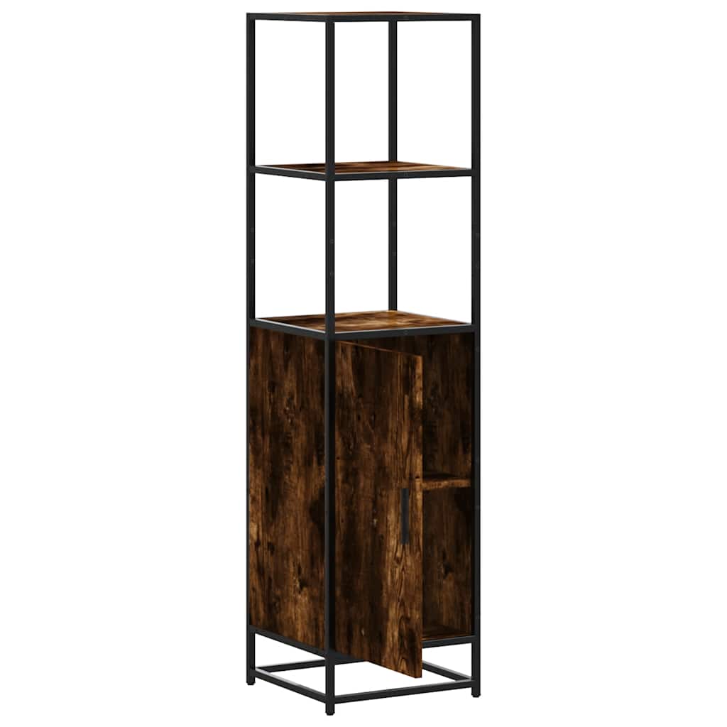 skab sonoma-eg 35,5x35x139 cm konstrueret træ og metal