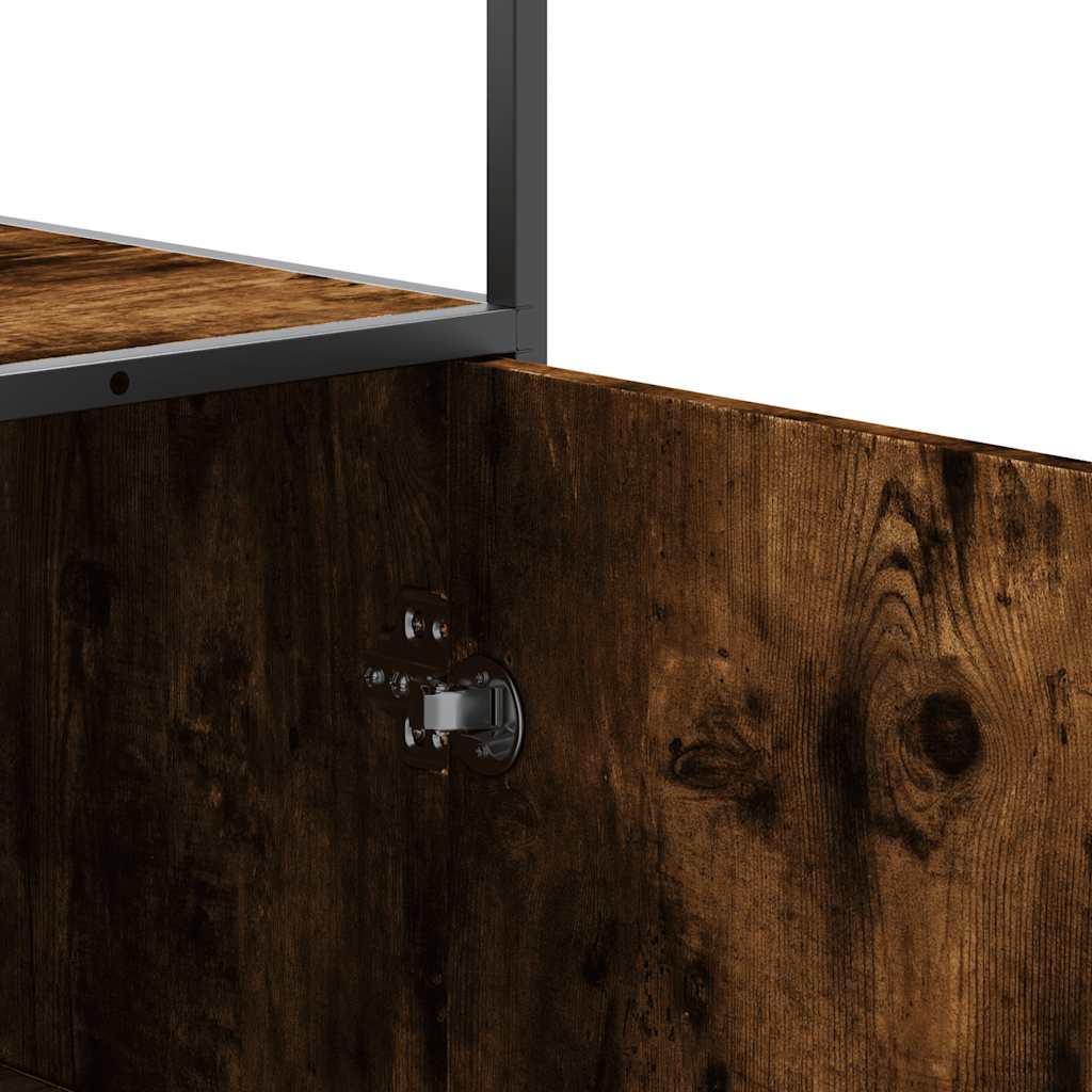 skab sonoma-eg 35,5x35x139 cm konstrueret træ og metal