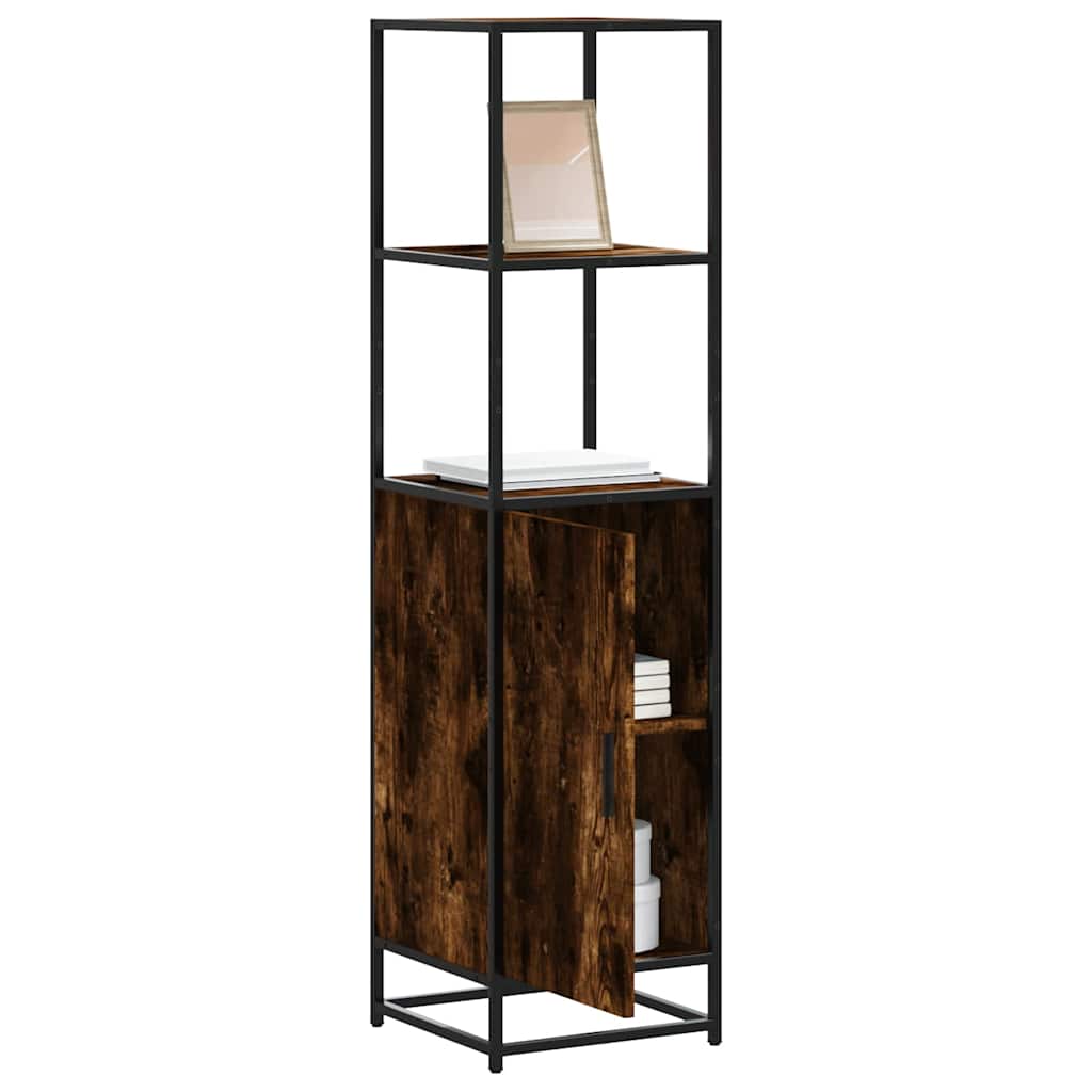 skab sonoma-eg 35,5x35x139 cm konstrueret træ og metal