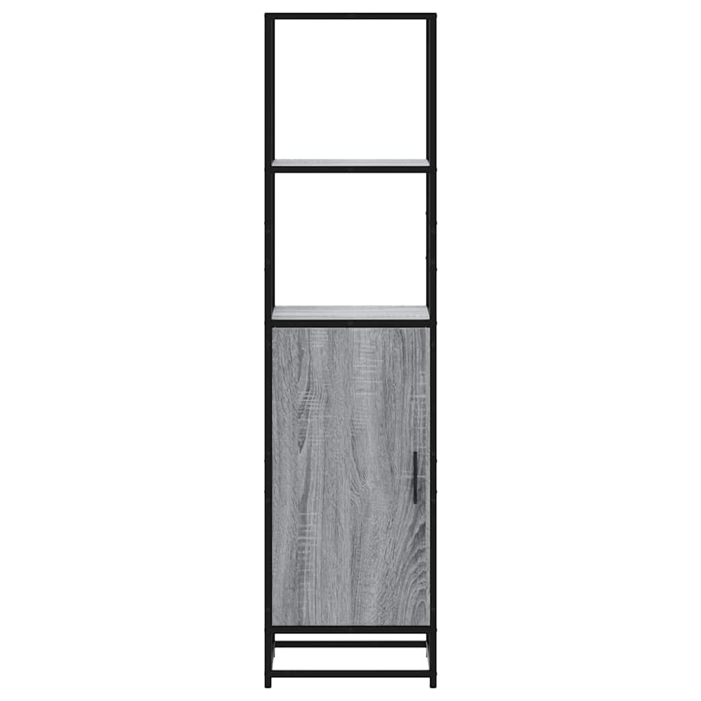 skab 35,5x35x139 cm konstrueret træ grå sonoma-eg og metal