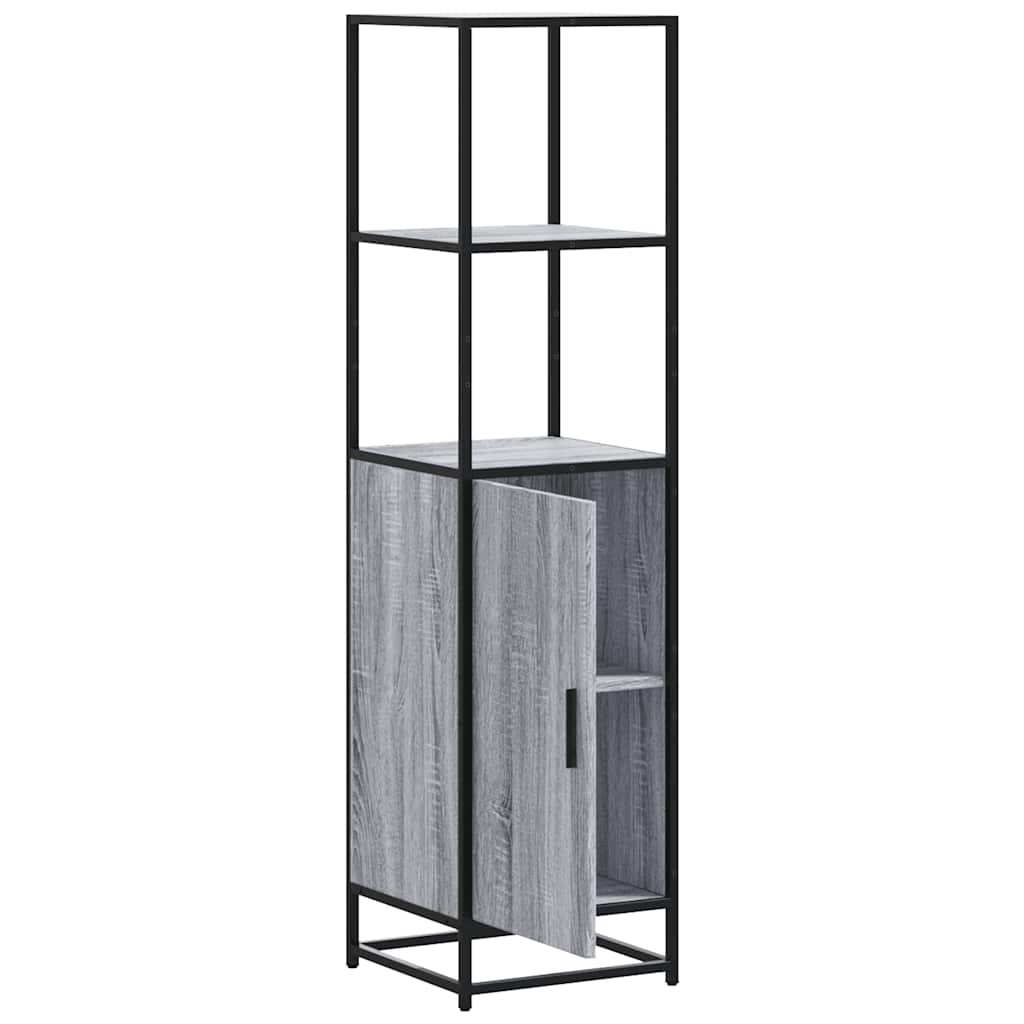 skab 35,5x35x139 cm konstrueret træ grå sonoma-eg og metal