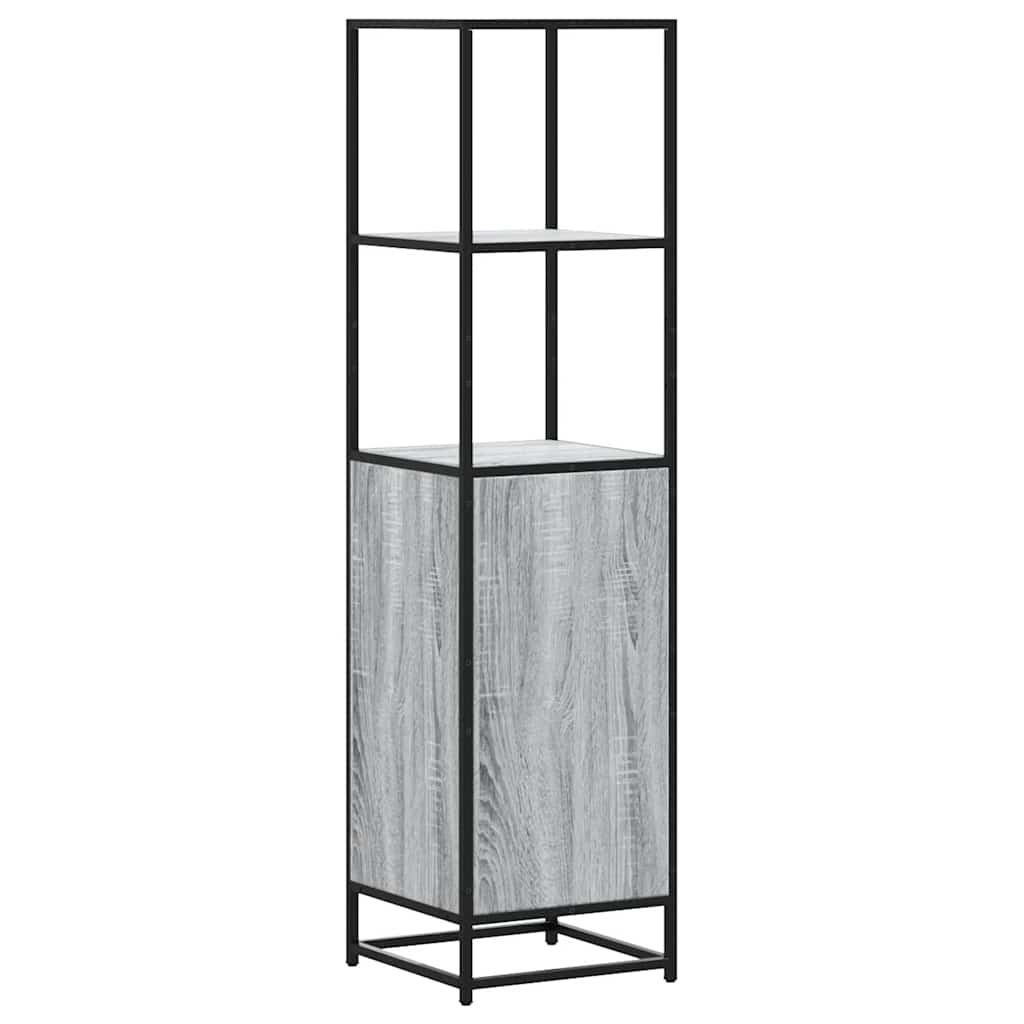 skab 35,5x35x139 cm konstrueret træ grå sonoma-eg og metal