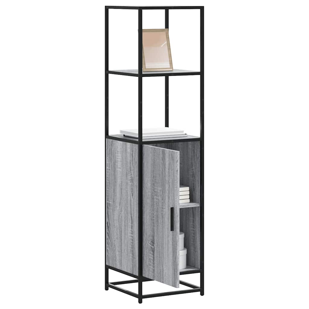 skab 35,5x35x139 cm konstrueret træ grå sonoma-eg og metal