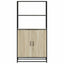 skab sonoma-eg 68x35x139 cm konstrueret træ og metal