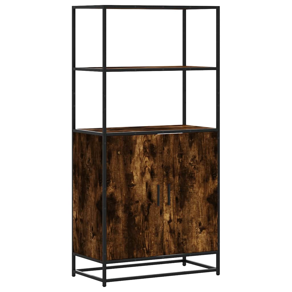 skab sonoma-eg 68x35x139 cm konstrueret træ og metal