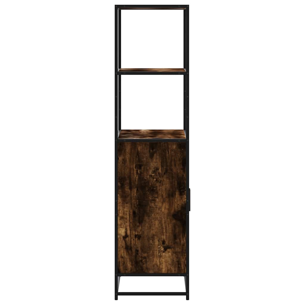 skab sonoma-eg 68x35x139 cm konstrueret træ og metal