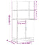 skab sonoma-eg 68x35x139 cm konstrueret træ og metal