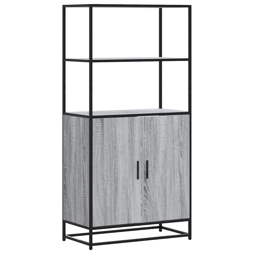 skab 68x35x139 cm konstrueret træ grå sonoma-eg og metal