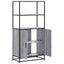 skab 68x35x139 cm konstrueret træ grå sonoma-eg og metal