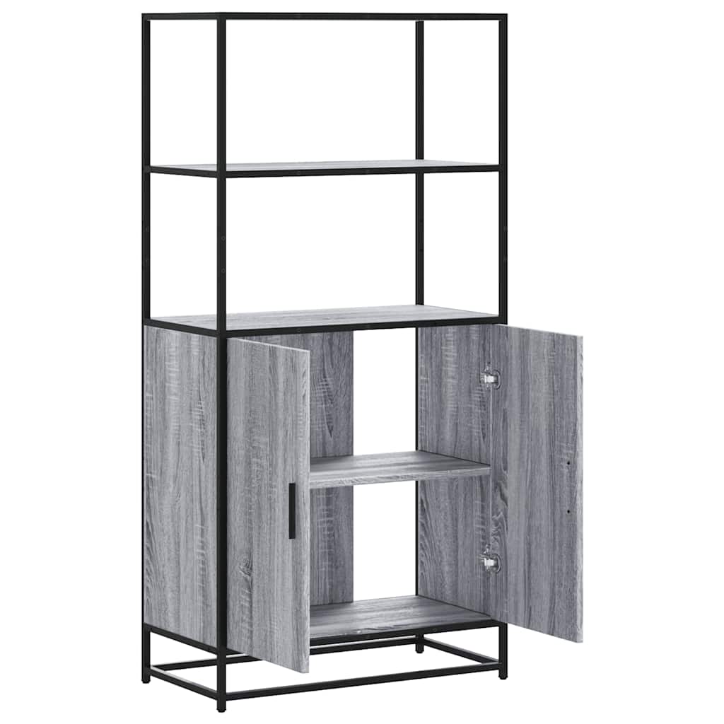 skab 68x35x139 cm konstrueret træ grå sonoma-eg og metal