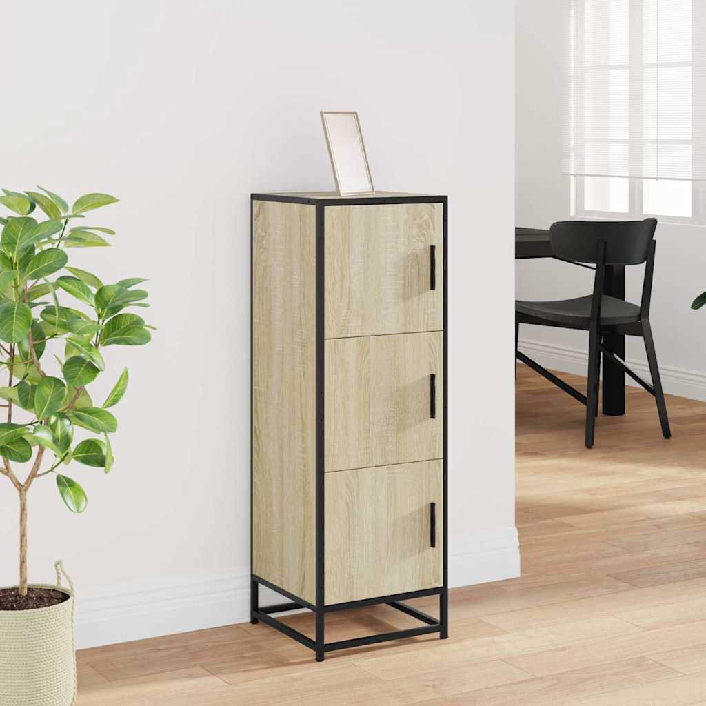 skab sonoma-eg 35,5x35x106,5 cm konstrueret træ og metal