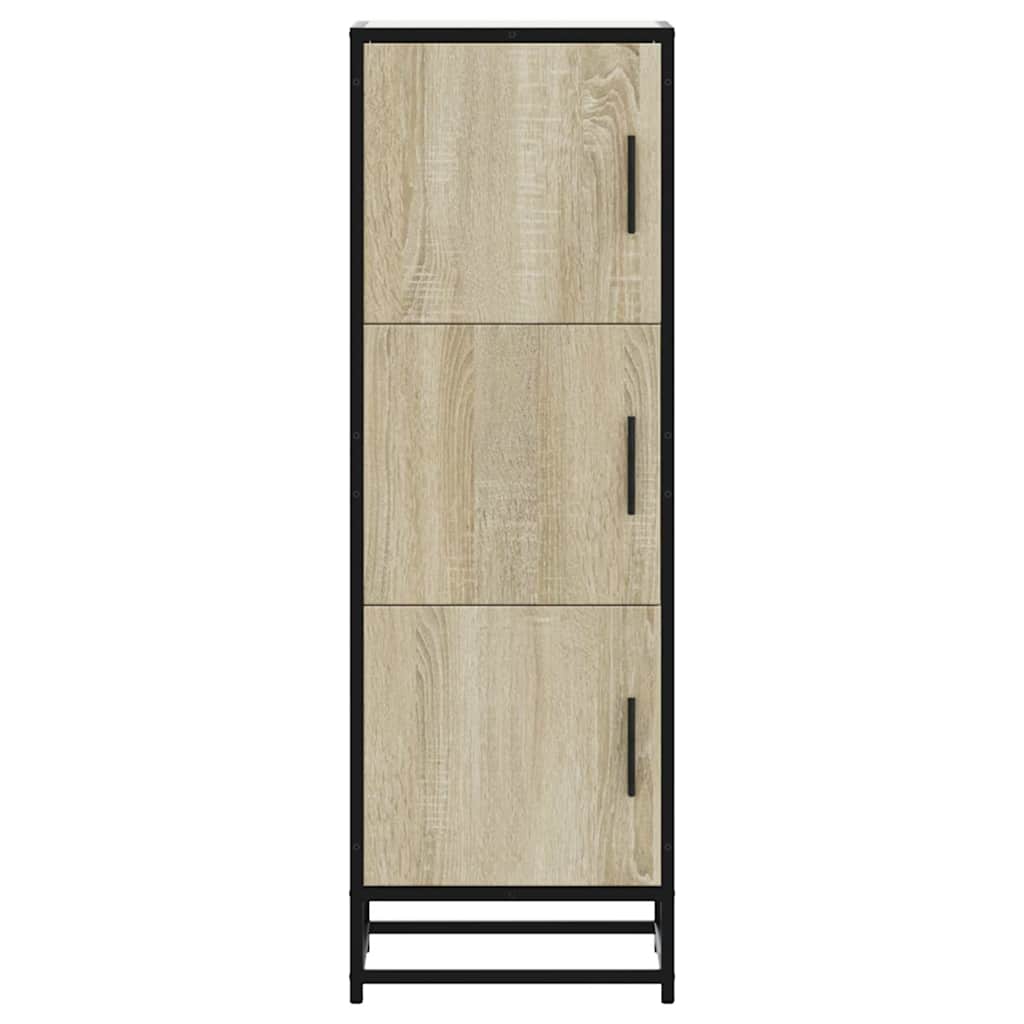 skab sonoma-eg 35,5x35x106,5 cm konstrueret træ og metal