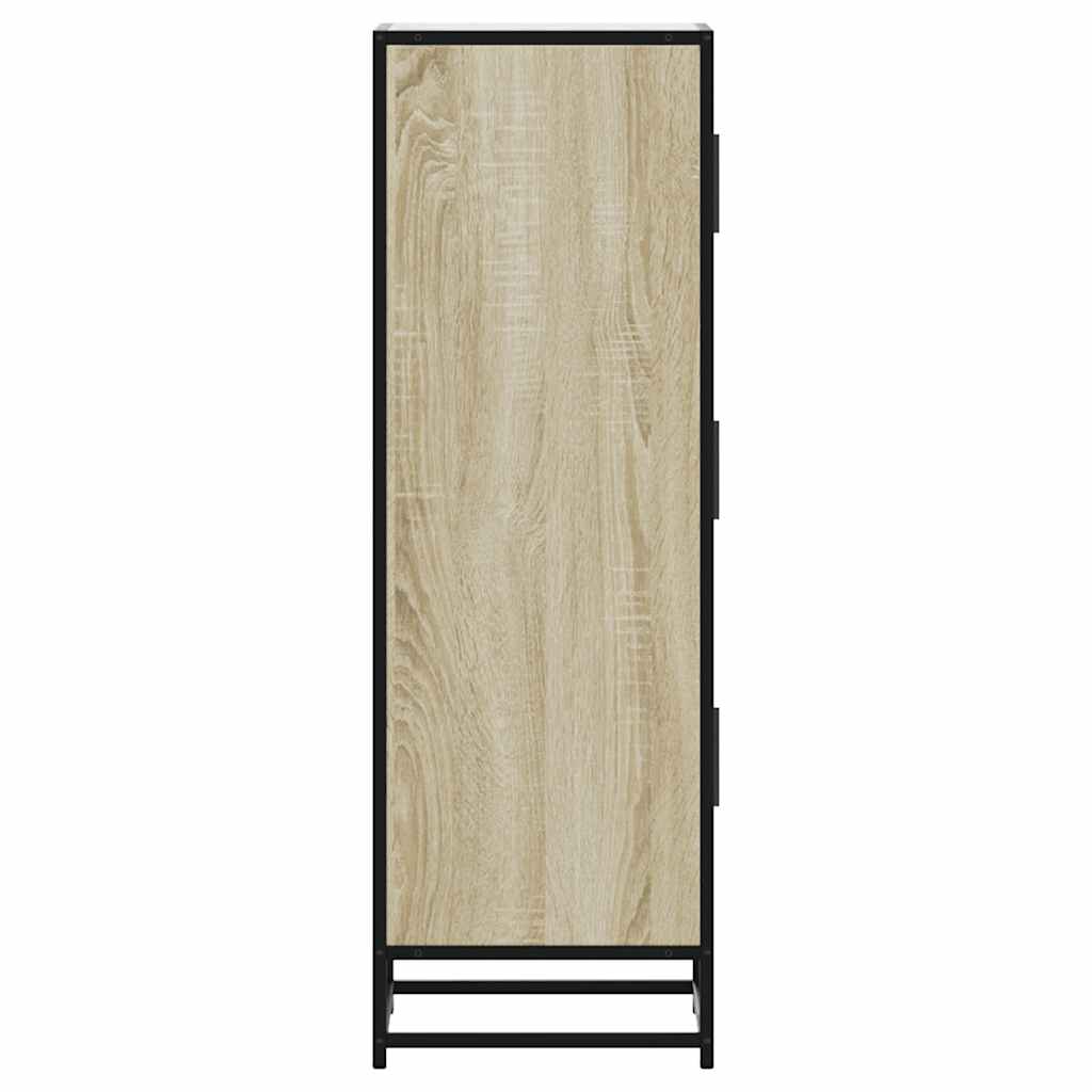 skab sonoma-eg 35,5x35x106,5 cm konstrueret træ og metal