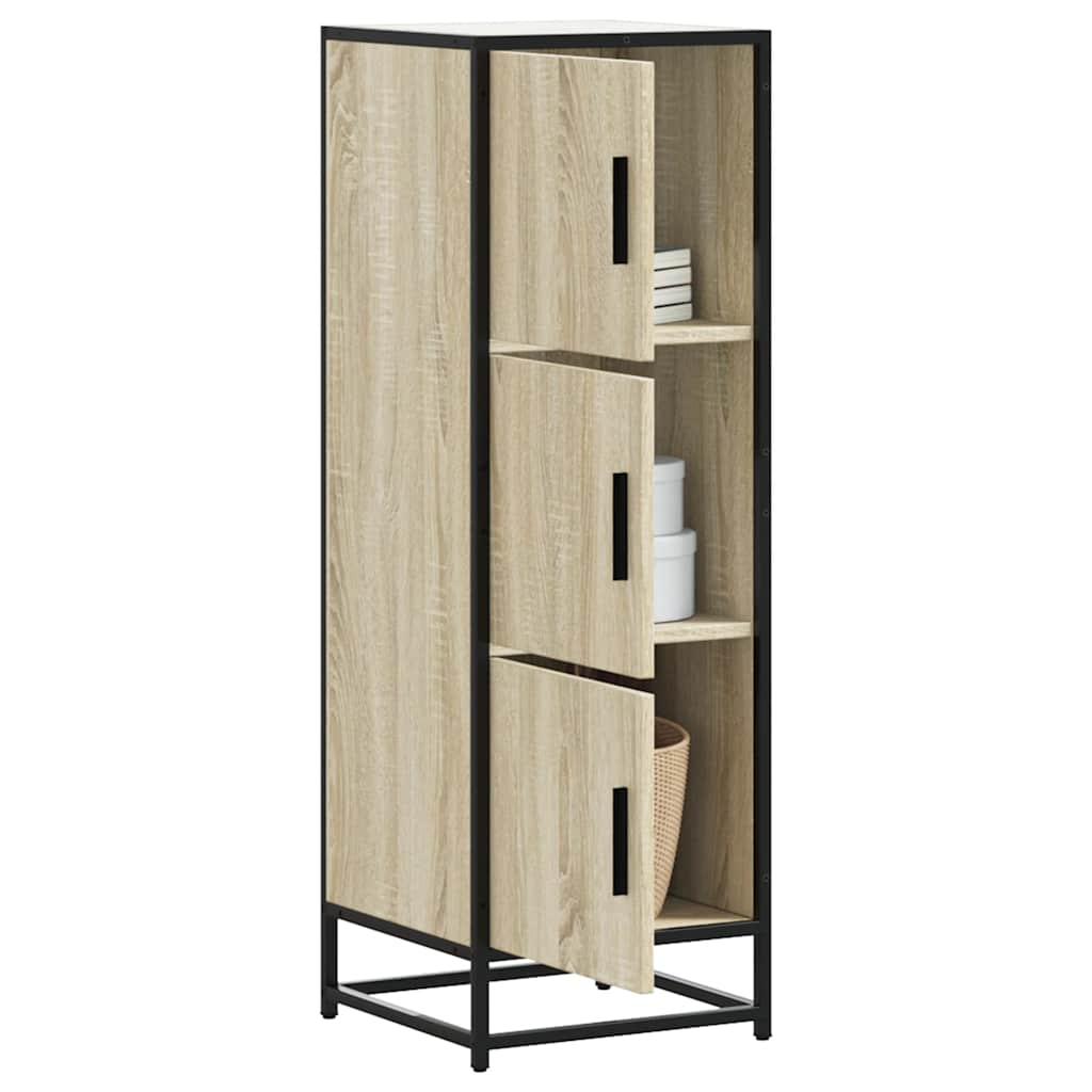skab sonoma-eg 35,5x35x106,5 cm konstrueret træ og metal