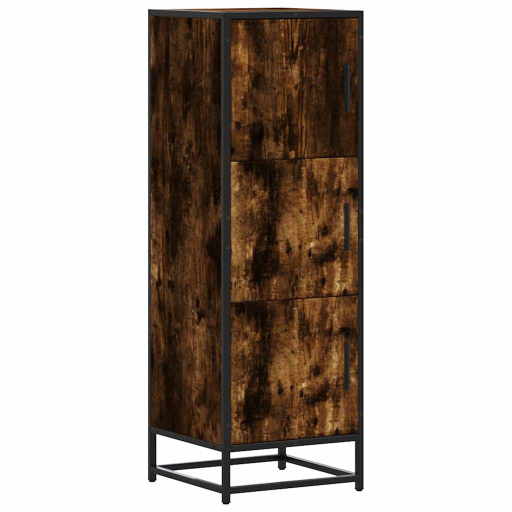 skab sonoma-eg 35,5x35x106,5 cm konstrueret træ og metal