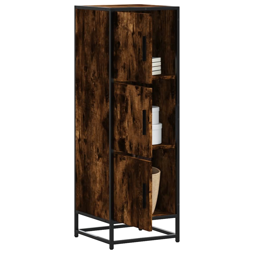 skab sonoma-eg 35,5x35x106,5 cm konstrueret træ og metal