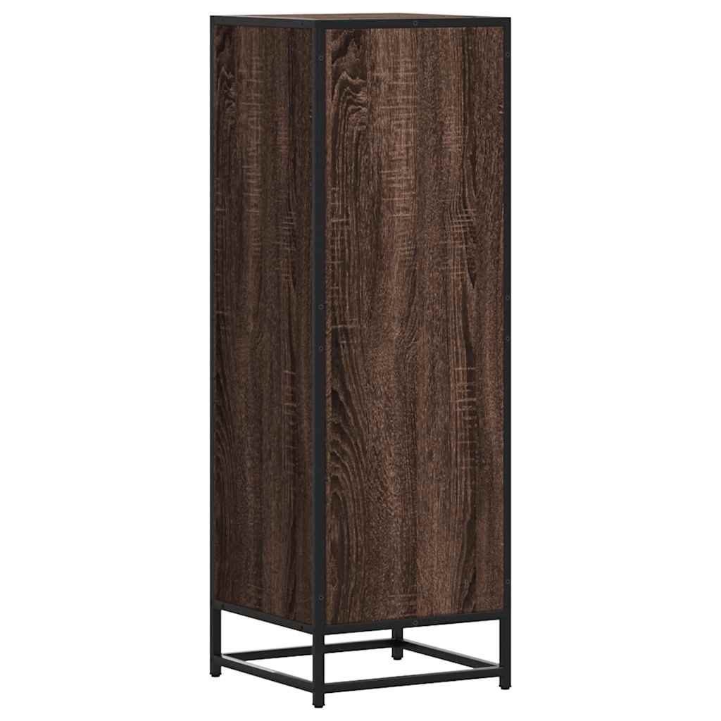 skab brun egetræ 35,5x35x106,5 cm konstrueret træ og metal