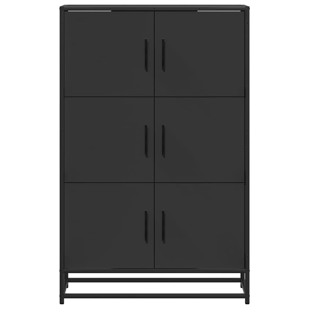 skab 68x35x106,5 cm konstrueret træ og metal sort