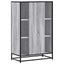 skab 68x35x106,5 cm konstrueret træ og metal grå sonoma-eg
