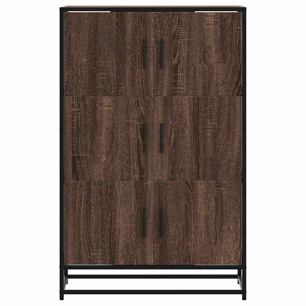 skab 68x35x106,5 cm konstrueret træ og metal brun egetræsfarve
