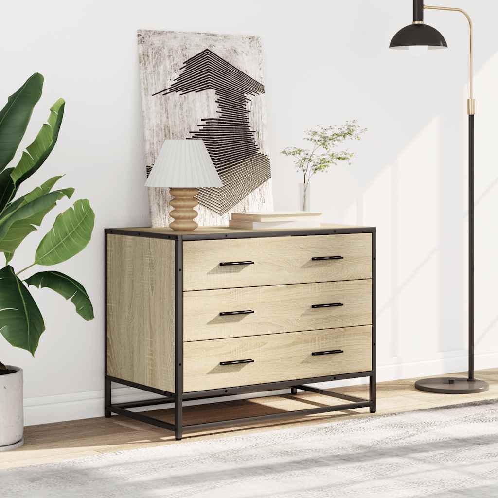 skuffeskab 70x41x56 cm konstrueret træ sonoma-egetræsfarvet
