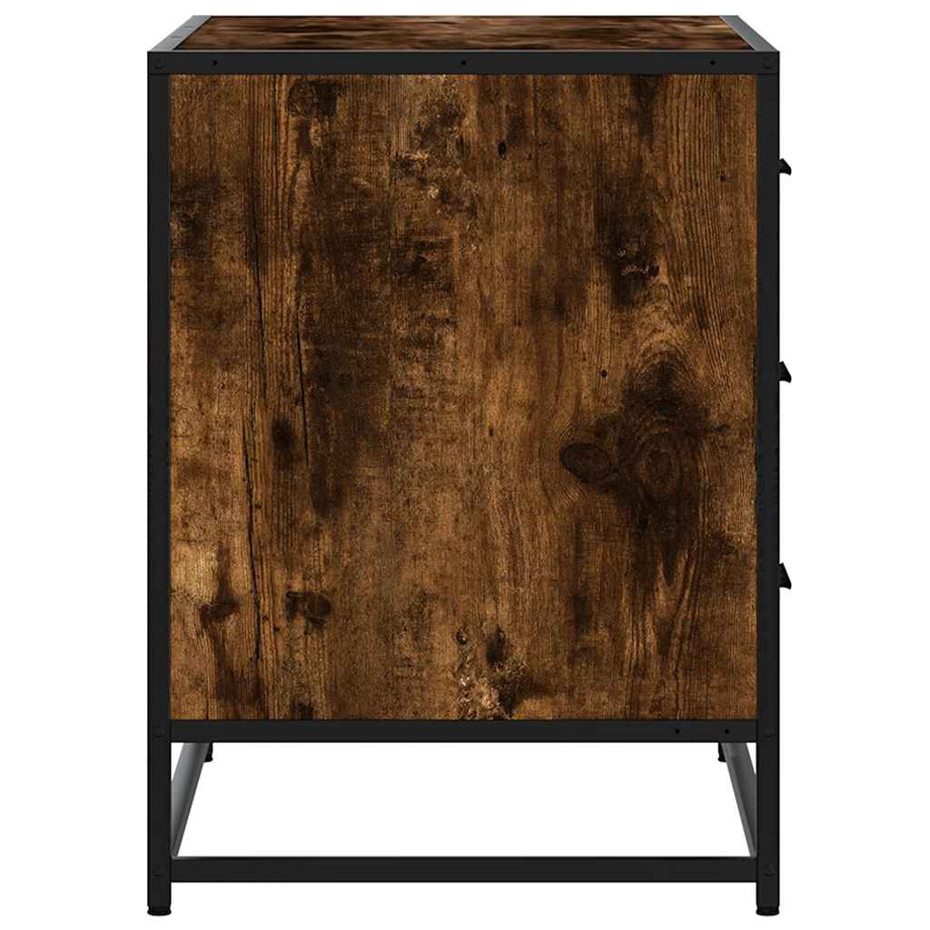 kommode 70x41x56 cm konstrueret træ røget egetræsfarve