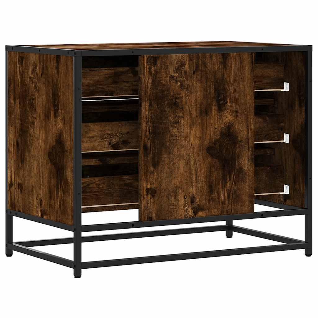 kommode 70x41x56 cm konstrueret træ røget egetræsfarve