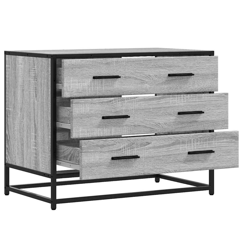 kommode 70x41x56 cm konstrueret træ grå sonoma-eg