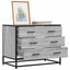 kommode 70x41x56 cm konstrueret træ grå sonoma-eg