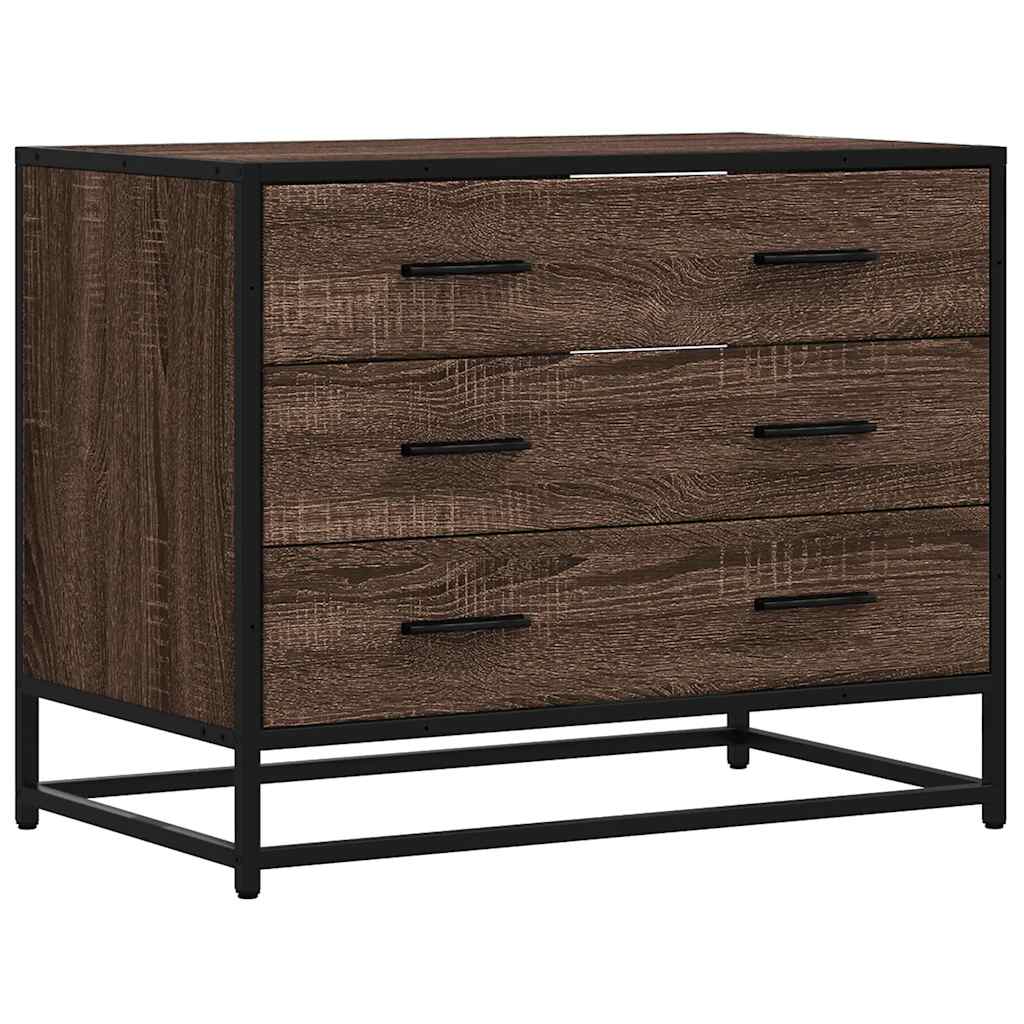 kommode 70x41x56 cm konstrueret træ brun egetræsfarve