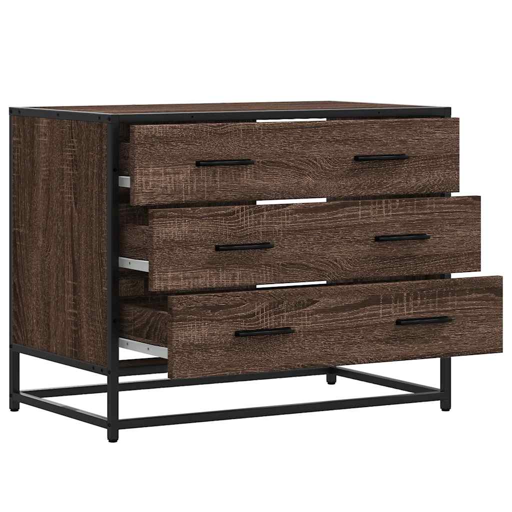 kommode 70x41x56 cm konstrueret træ brun egetræsfarve
