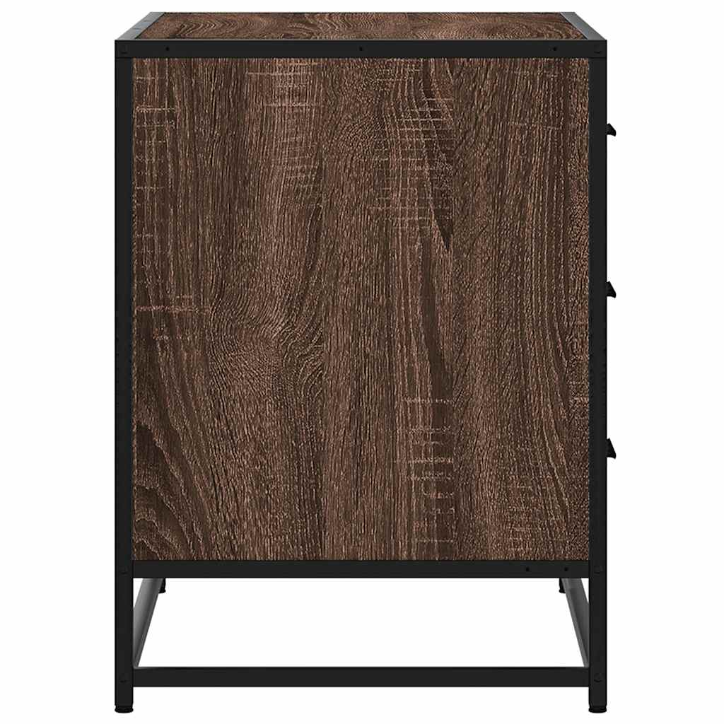kommode 70x41x56 cm konstrueret træ brun egetræsfarve