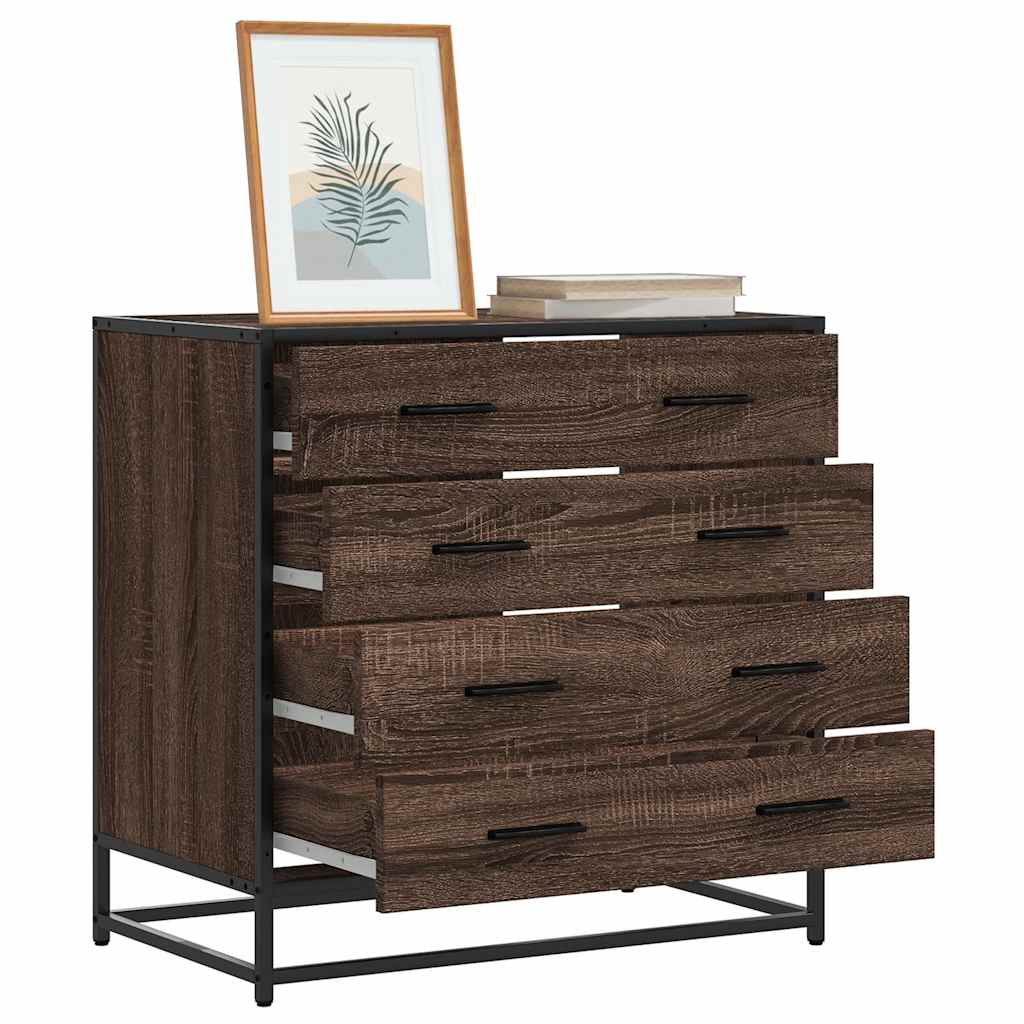 kommode 70x41x70 cm konstrueret træ brun egetræsfarve