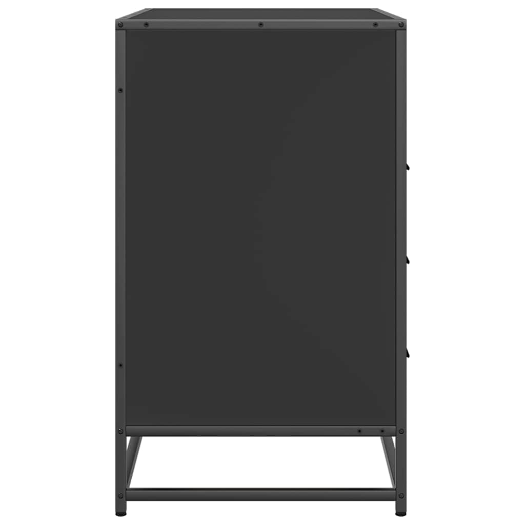 skuffeskab 70x41x70 cm konstrueret træ sort