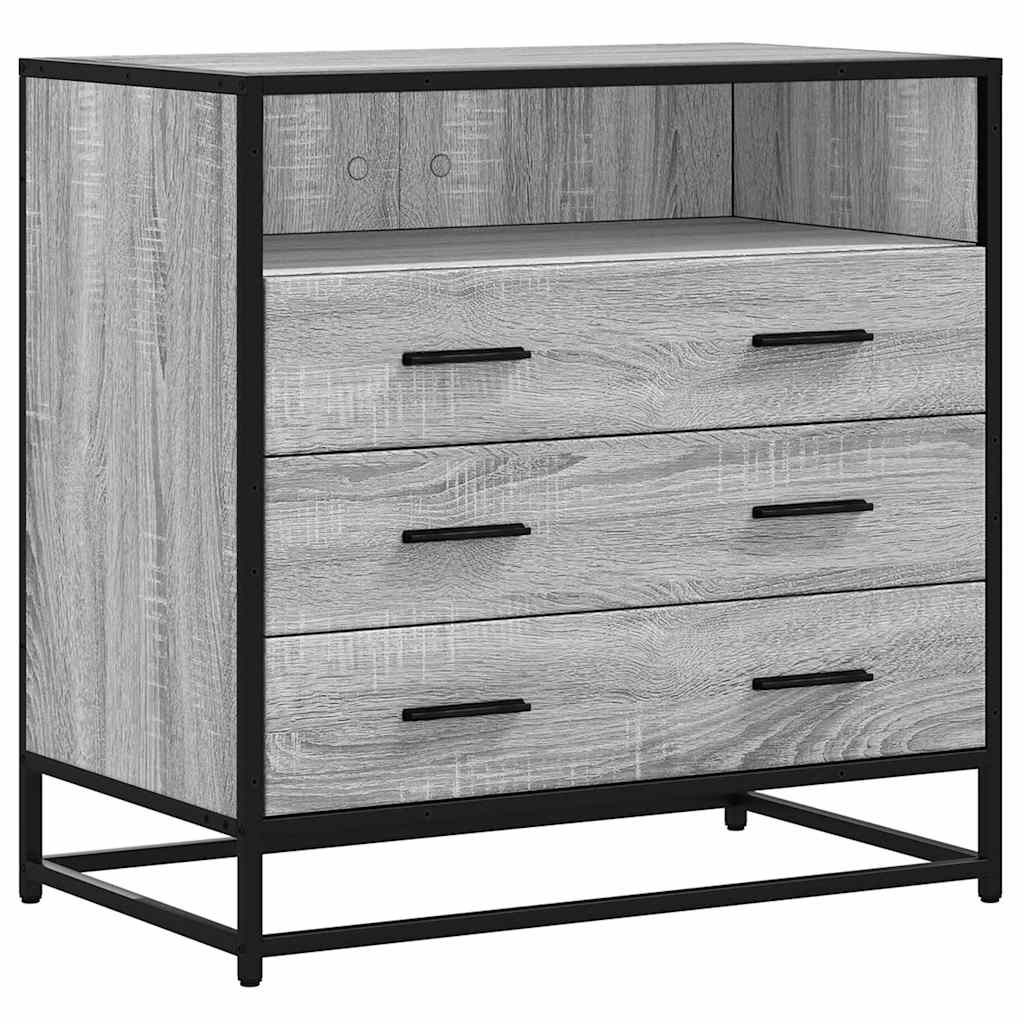 kommode 70x41x70 cm konstrueret træ grå sonoma-eg