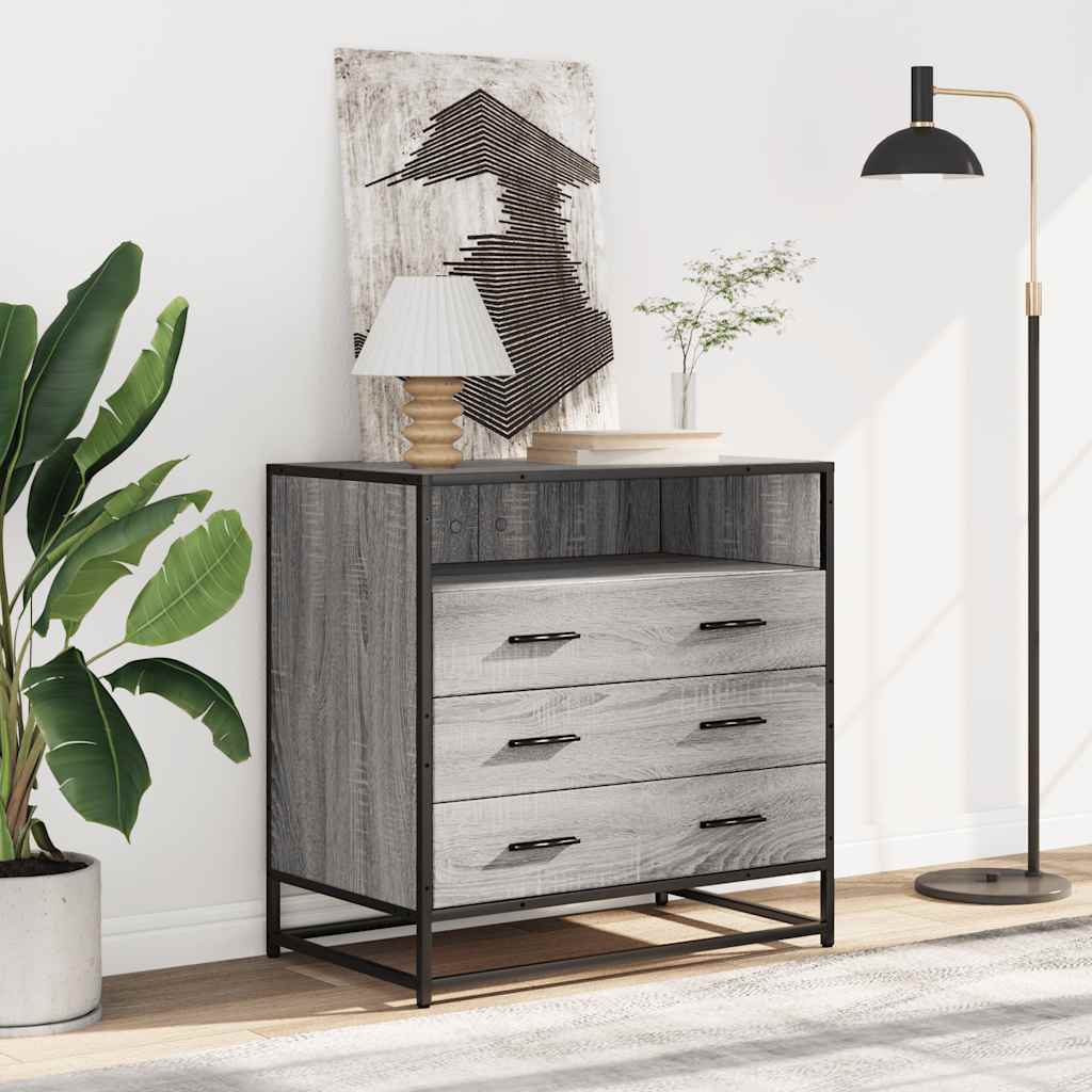 kommode 70x41x70 cm konstrueret træ grå sonoma-eg