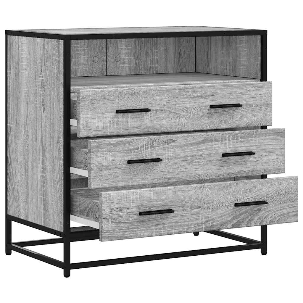 kommode 70x41x70 cm konstrueret træ grå sonoma-eg