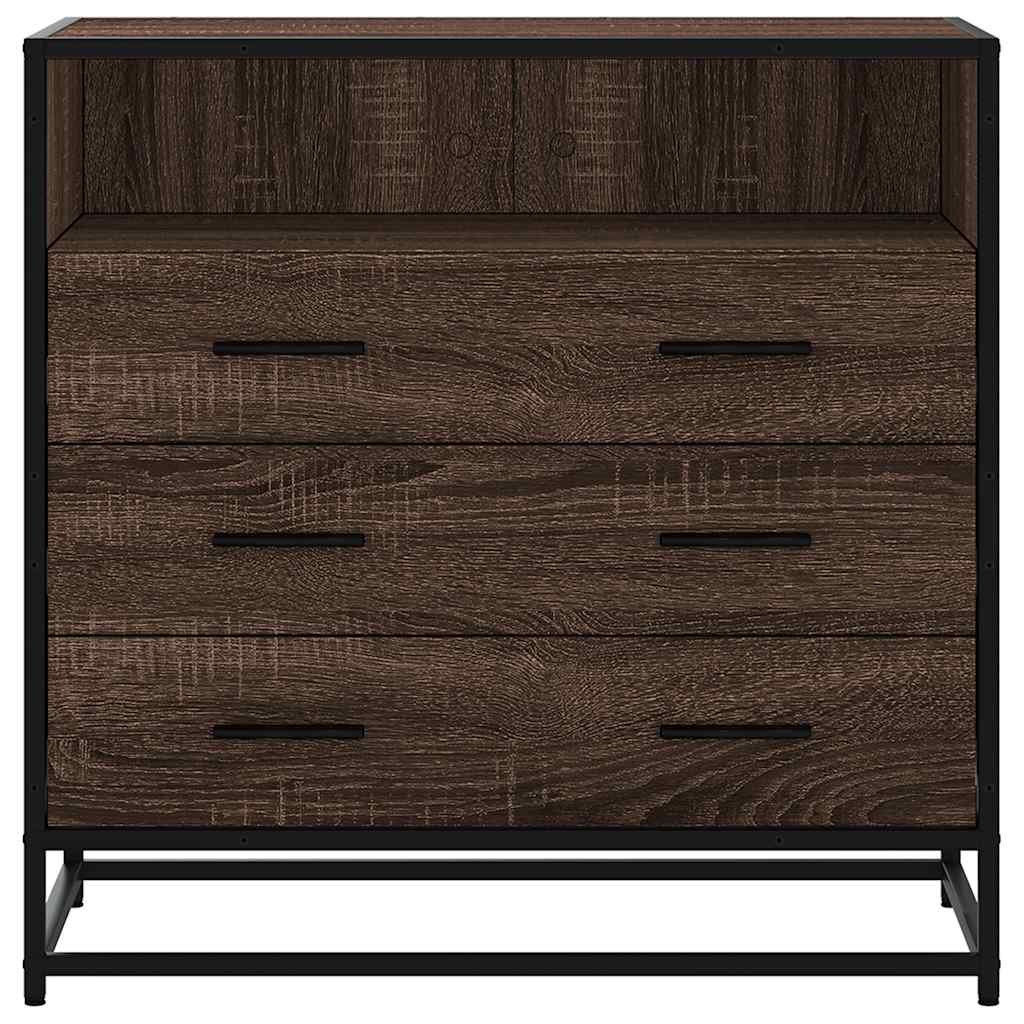 kommode 70x41x70 cm konstrueret træ brun egetræsfarve