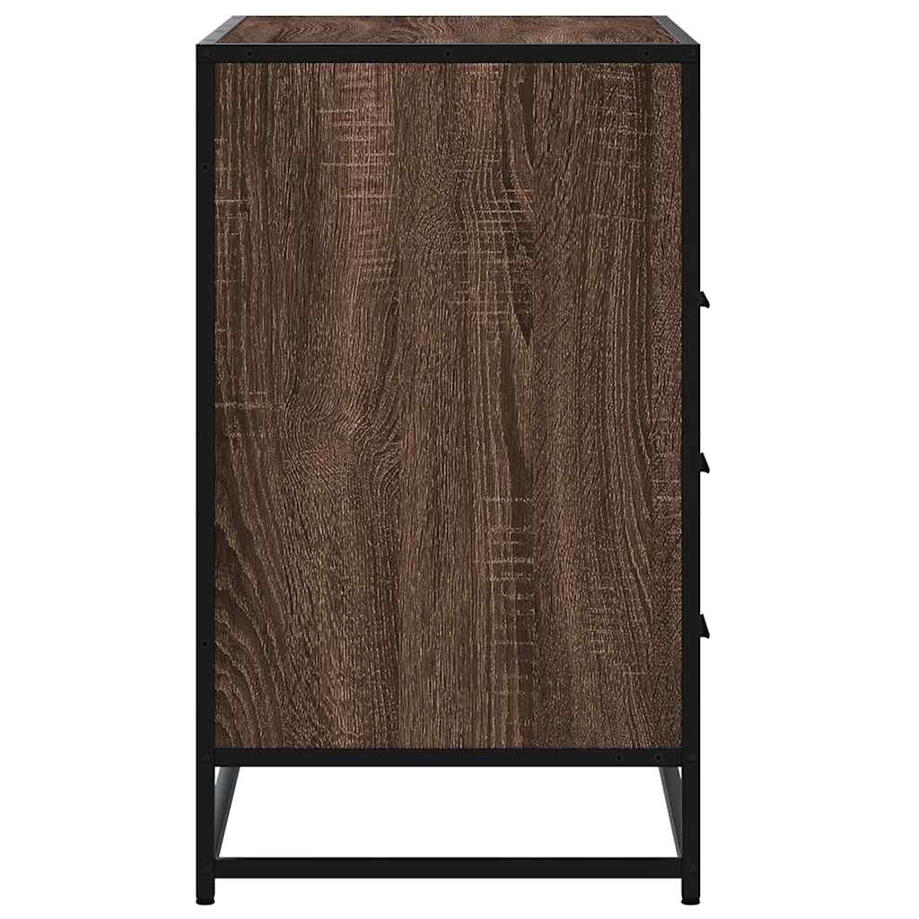 kommode 70x41x70 cm konstrueret træ brun egetræsfarve