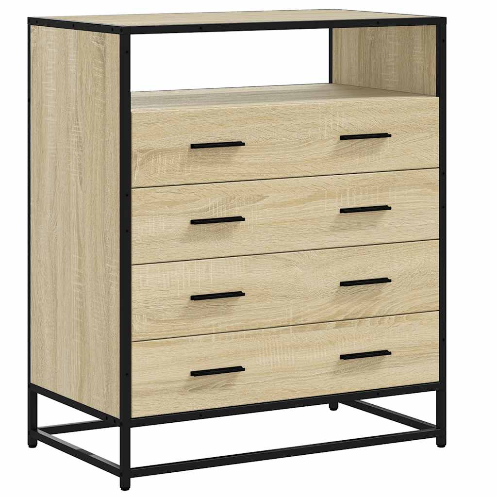 skuffeskab 70x41x83,5 cm konstrueret træ sonoma-egetræsfarvet