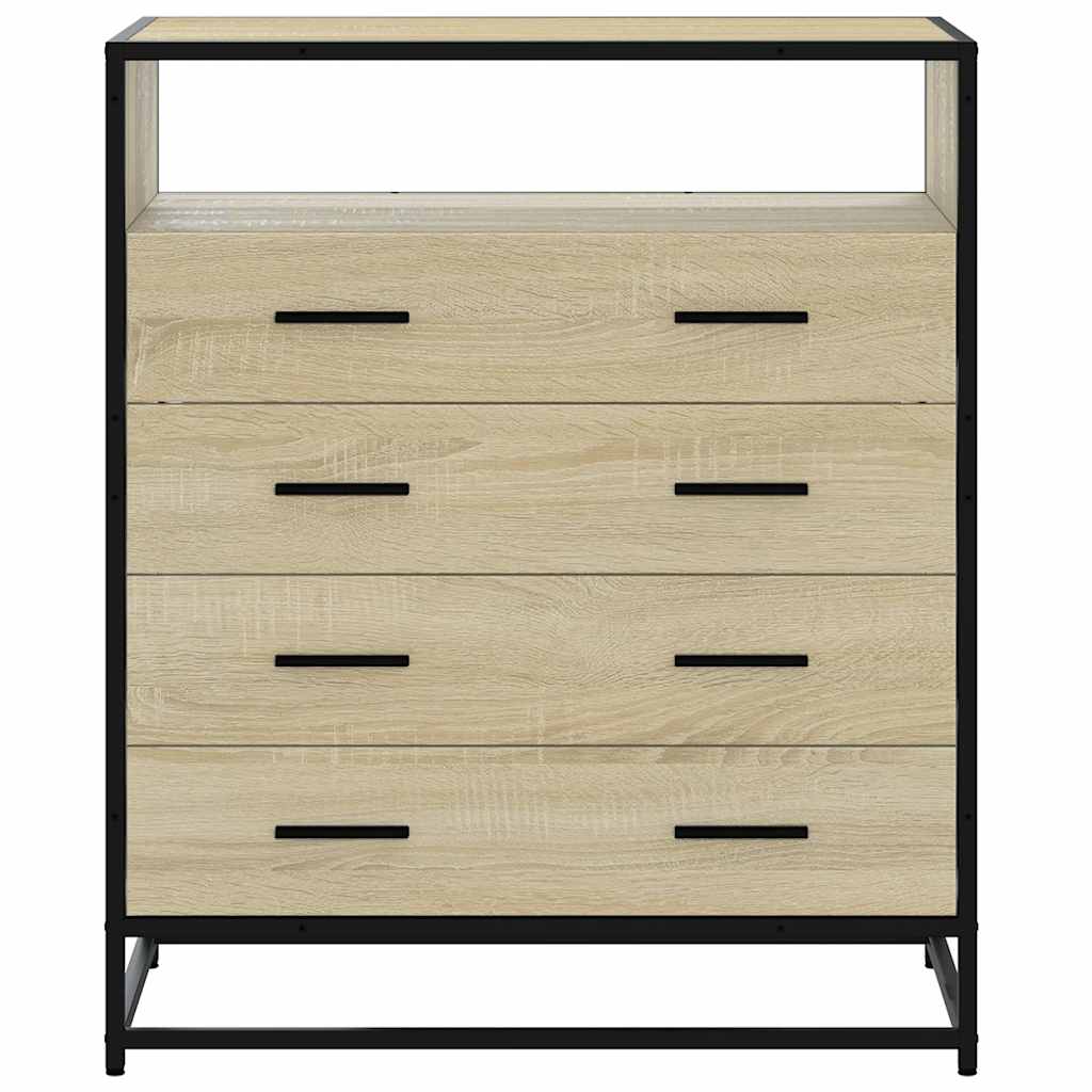 skuffeskab 70x41x83,5 cm konstrueret træ sonoma-egetræsfarvet