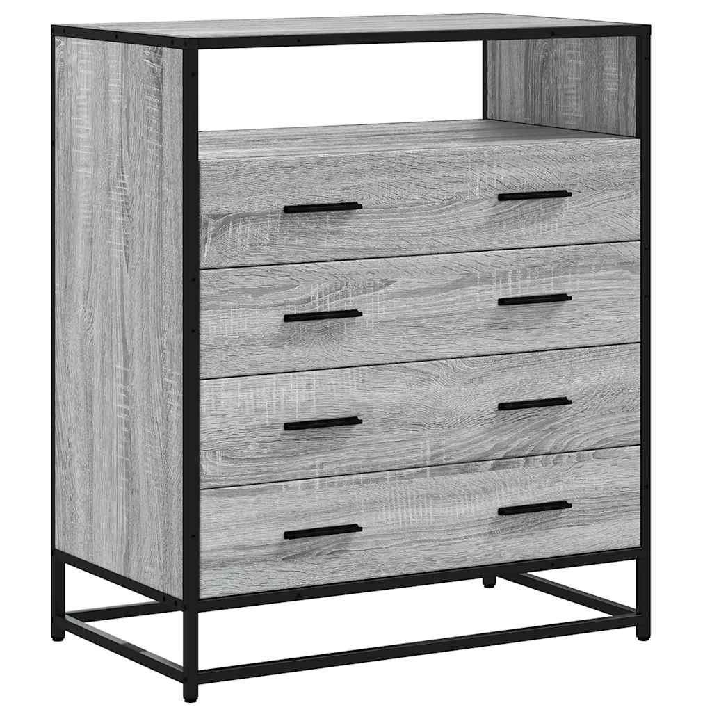 kommode 70x41x83,5 cm konstrueret træ grå sonoma-eg