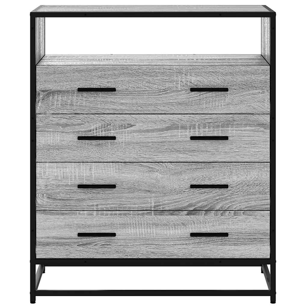 kommode 70x41x83,5 cm konstrueret træ grå sonoma-eg