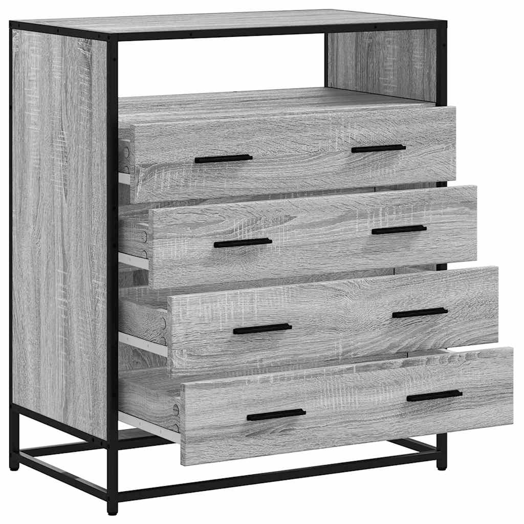 kommode 70x41x83,5 cm konstrueret træ grå sonoma-eg