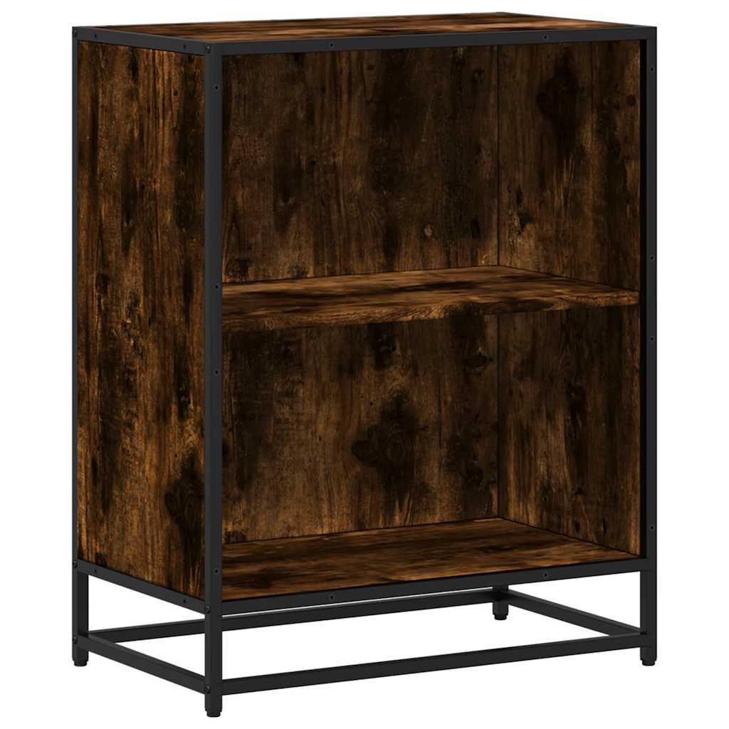 bogreol 60x35x76 cm konstrueret træ røget egetræ