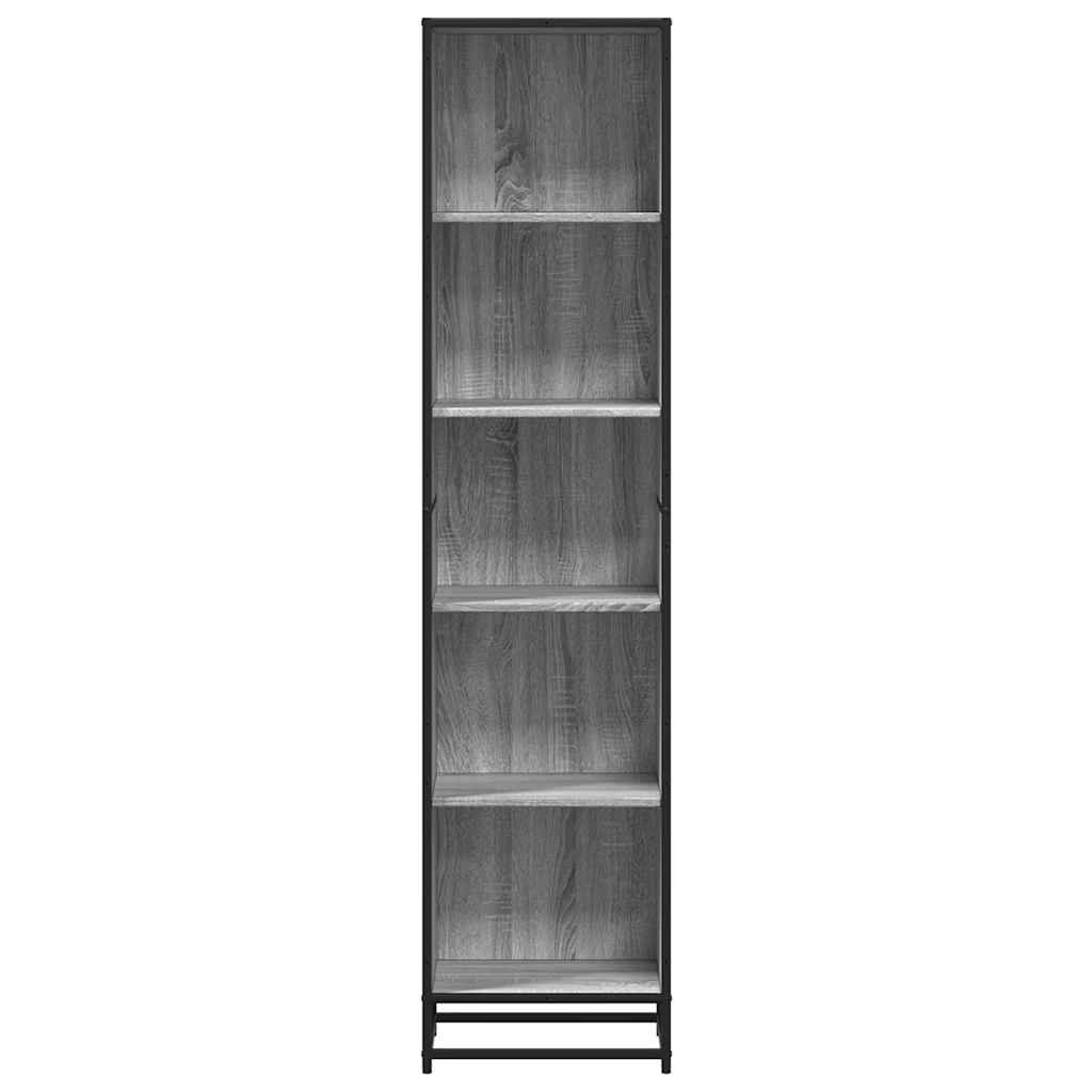 bogreol 40x35x170,5 cm konstrueret træ grå sonoma-eg