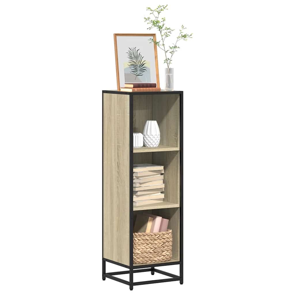 bogskab 33,5x33x107,5 cm konstrueret træ sonoma-eg